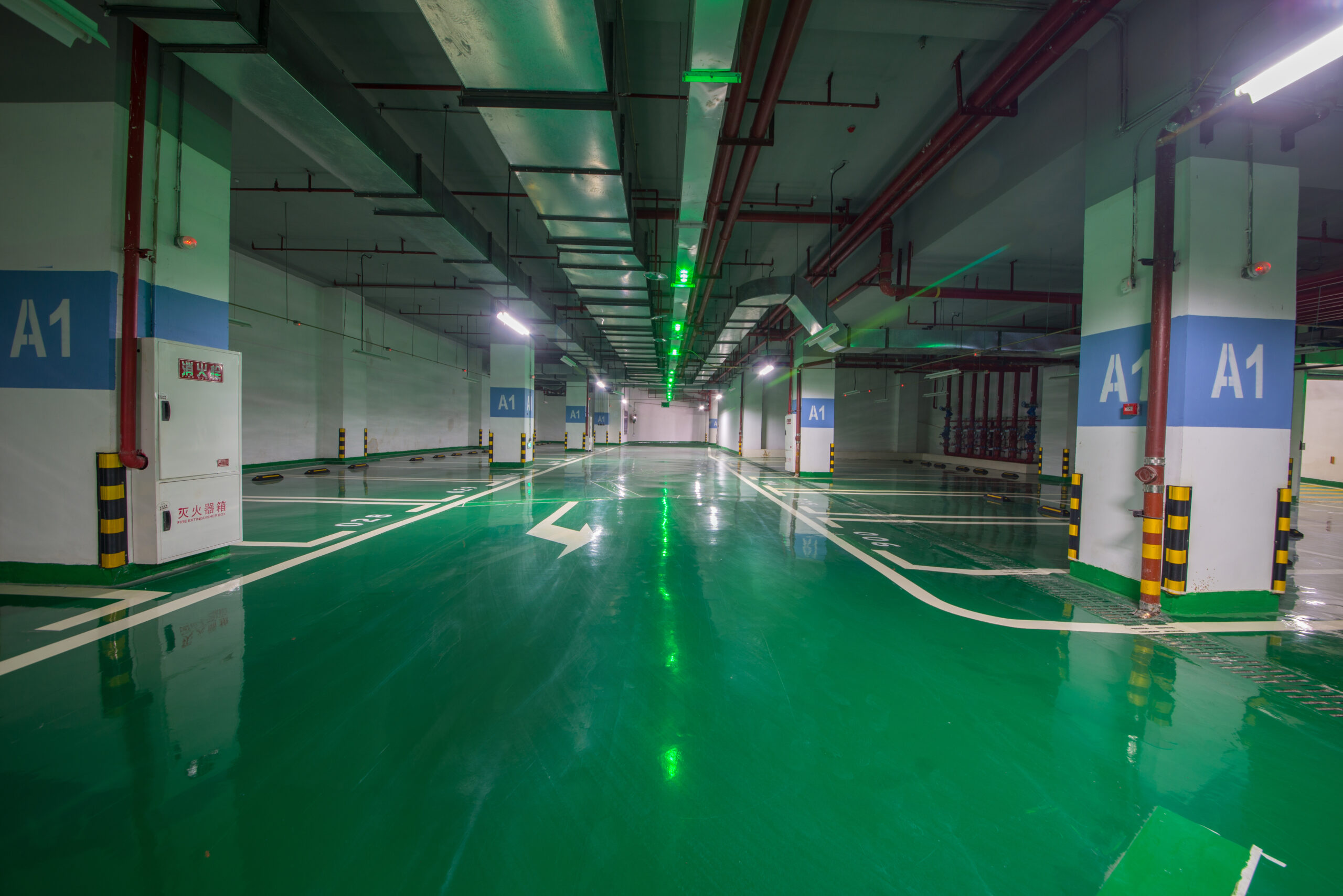 underground parking lot